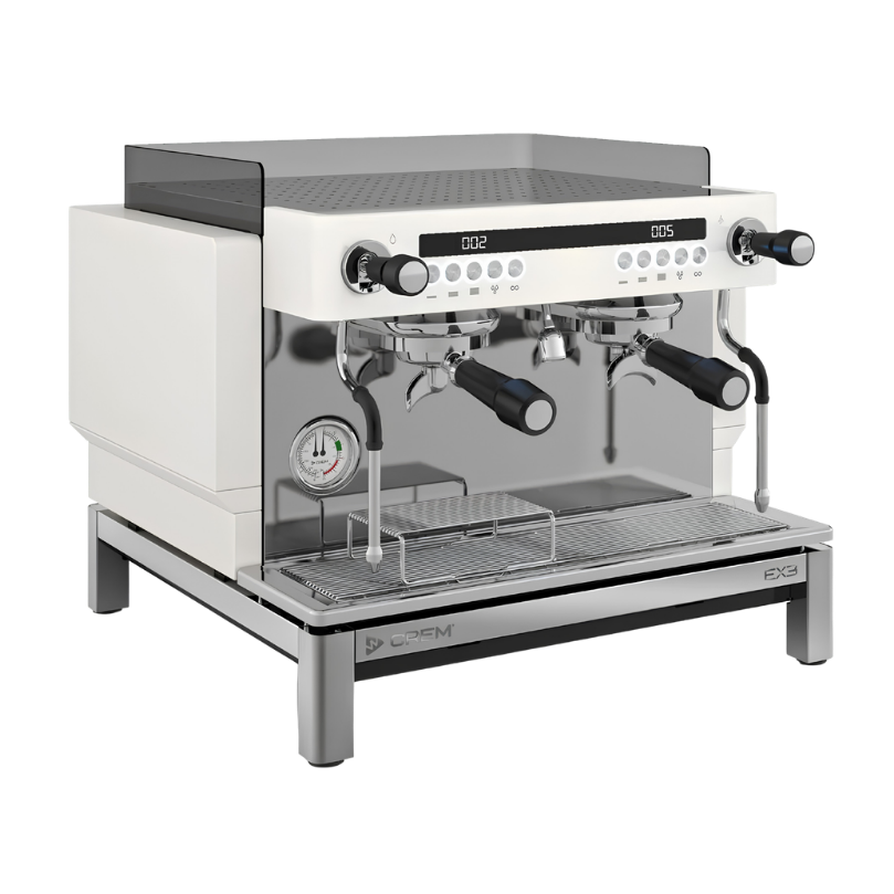 CREM EX3 Display Compact 2 Group Espresso Machine - White/Black