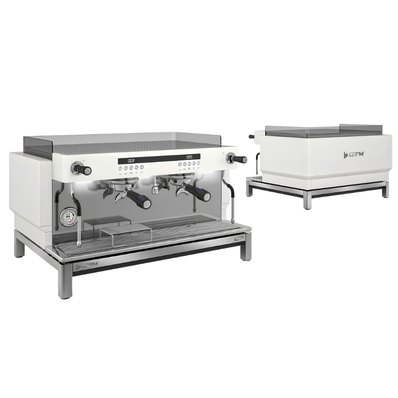 CREM EX3 Display 2 Group Espresso Machine - White/Black