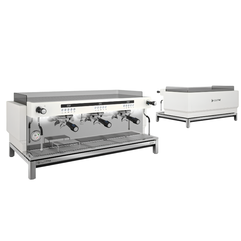CREM EX3 Display 3 Group Espresso Machine - White/Black